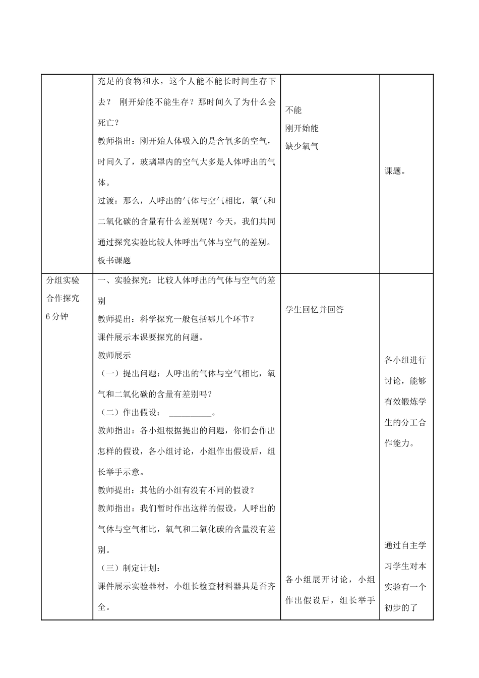 春季七年级生物下册 3.2.1 人体与外界的气体交换（第2课时）教案 （新版）济南版-（新版）济南版初中七年级下册生物教案_第2页
