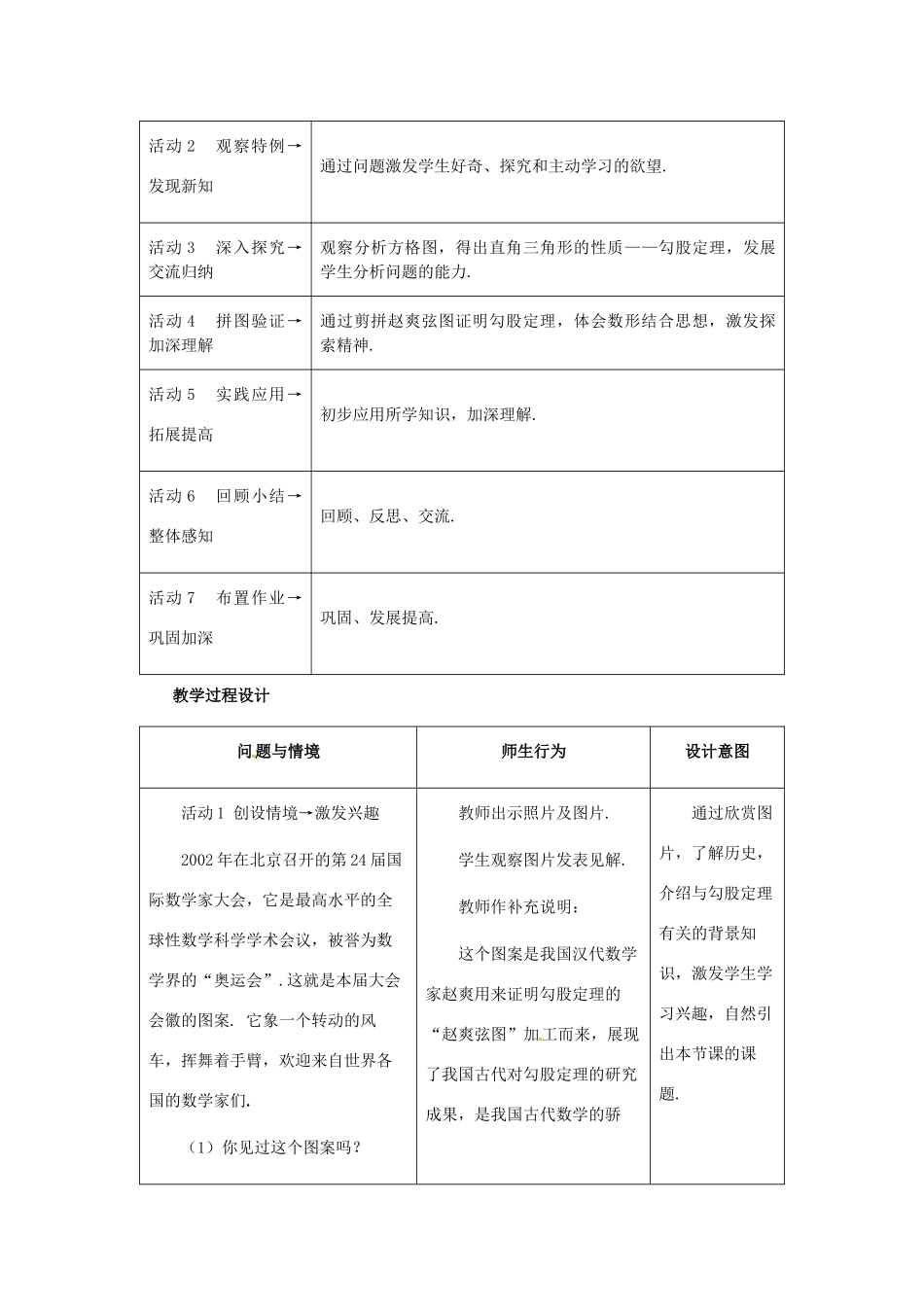 河北省秦皇岛市抚宁县驻操营学区八年级数学下册 勾股定理教案 新人教版_第2页