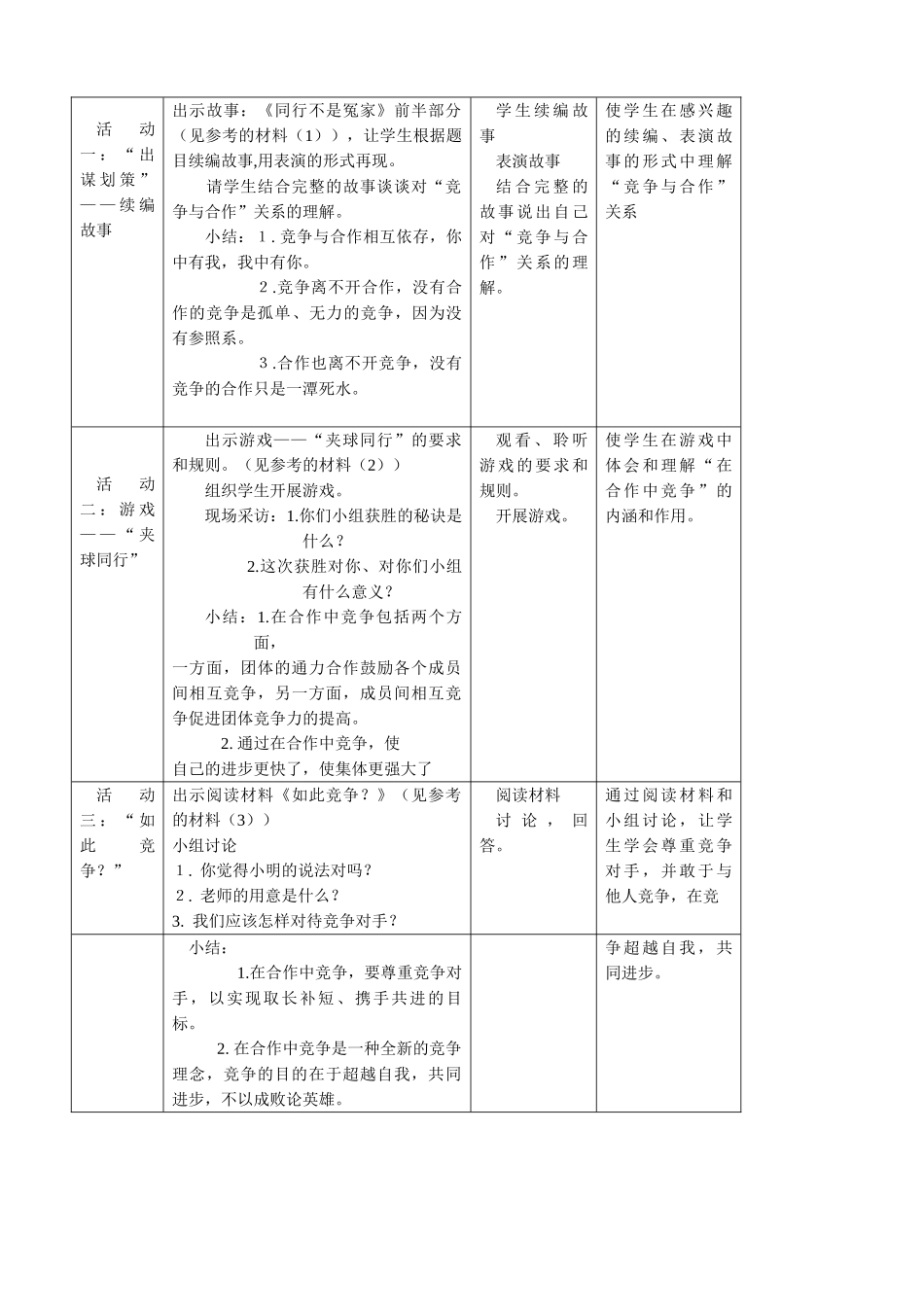 八年级政治人教版合作 竞争_第2页