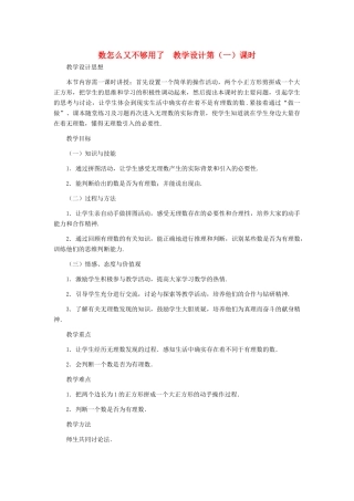 八年级数学上册 数怎么又不够用了（第一课时）教案  北师大版