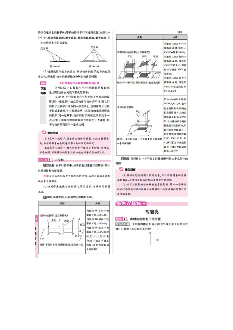 春九年级数学下册 25.1 投影教案 （新版）沪科版-（新版）沪科版初中九年级下册数学教案_第2页