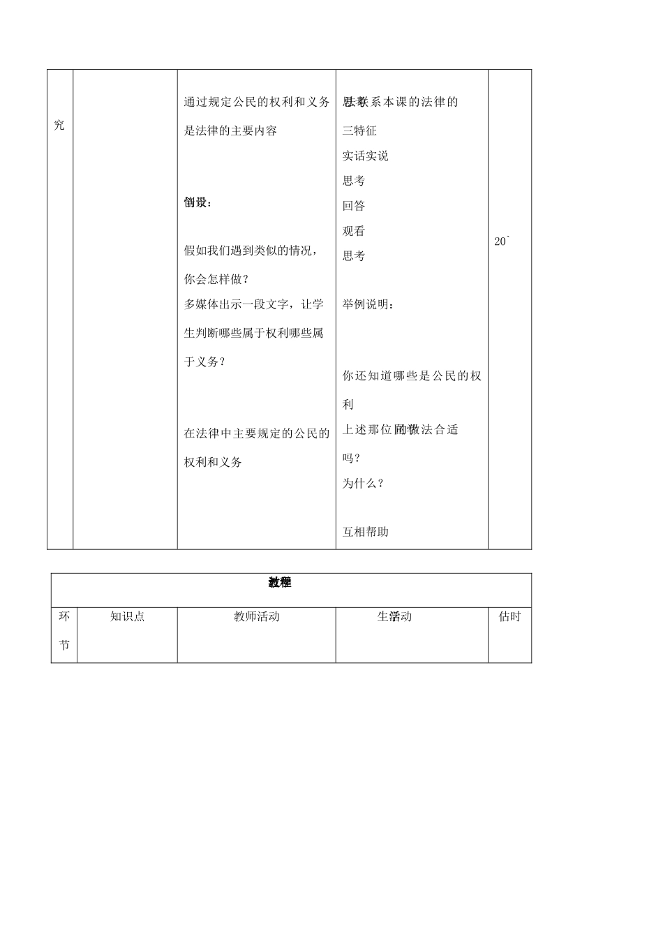 八年级思品上册 14法律在公民生活中的作用同步教案 鲁教版_第3页
