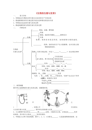 甘肃省庆阳市宁县第五中学八年级生物下册《第七单元 第一章 生物的生殖和发育》复习导学案（无答案） 新人教版