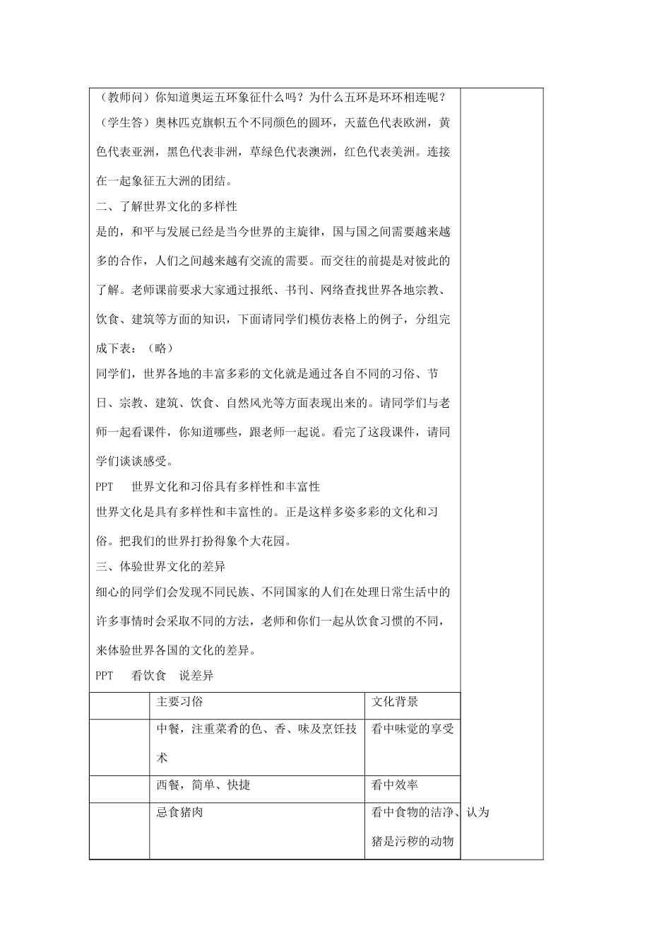 七年级政治上册 文化习俗  多姿多彩教案 苏教版_第2页
