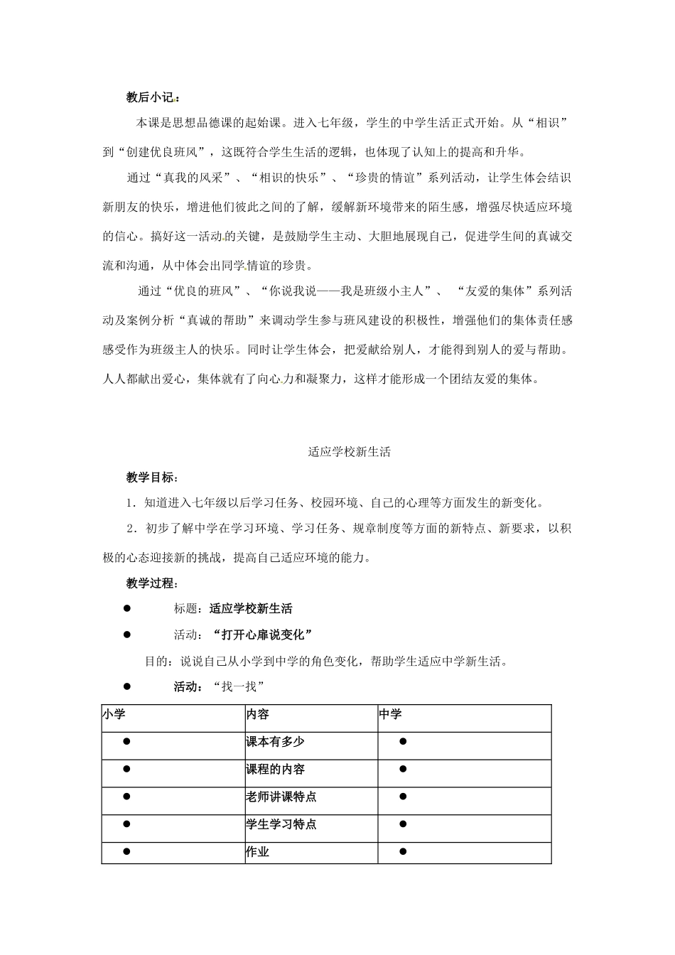 江苏省苏州张家港市一中七年级政治上册 我们的新集体教案 苏教版_第2页