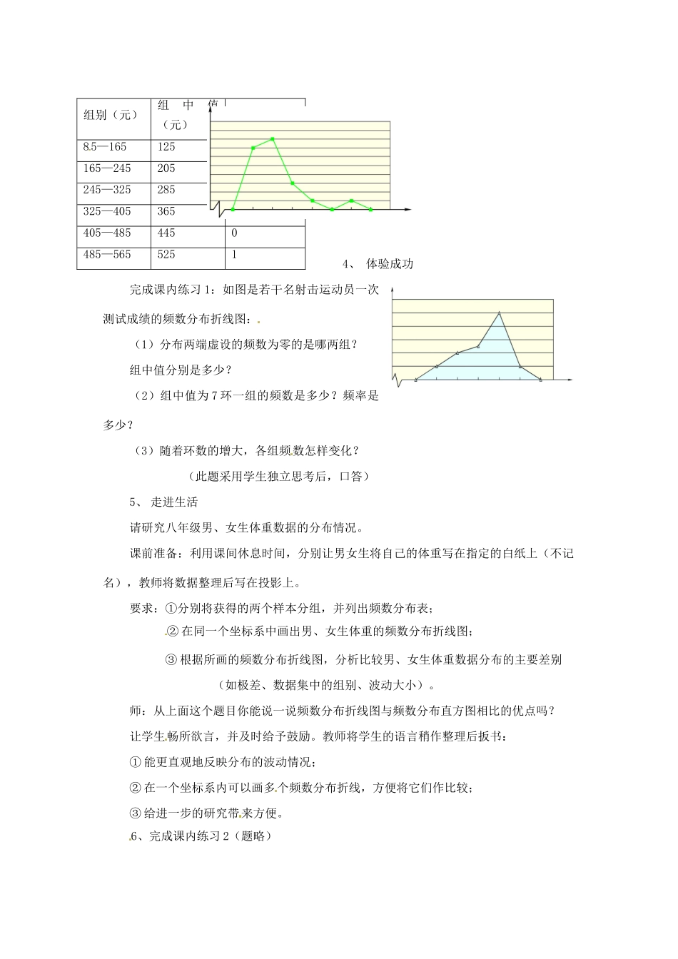 八年级数学下册 3.3 频数分布折线图教案 浙教版_第3页