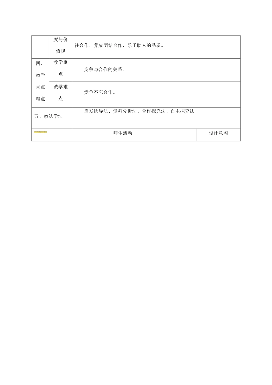 八年级政治上册 第三单元 在合作中发展 第五课 合作竞争求发展 第二框 竞争不忘合作教案 鲁教版-鲁教版初中八年级上册政治教案_第2页