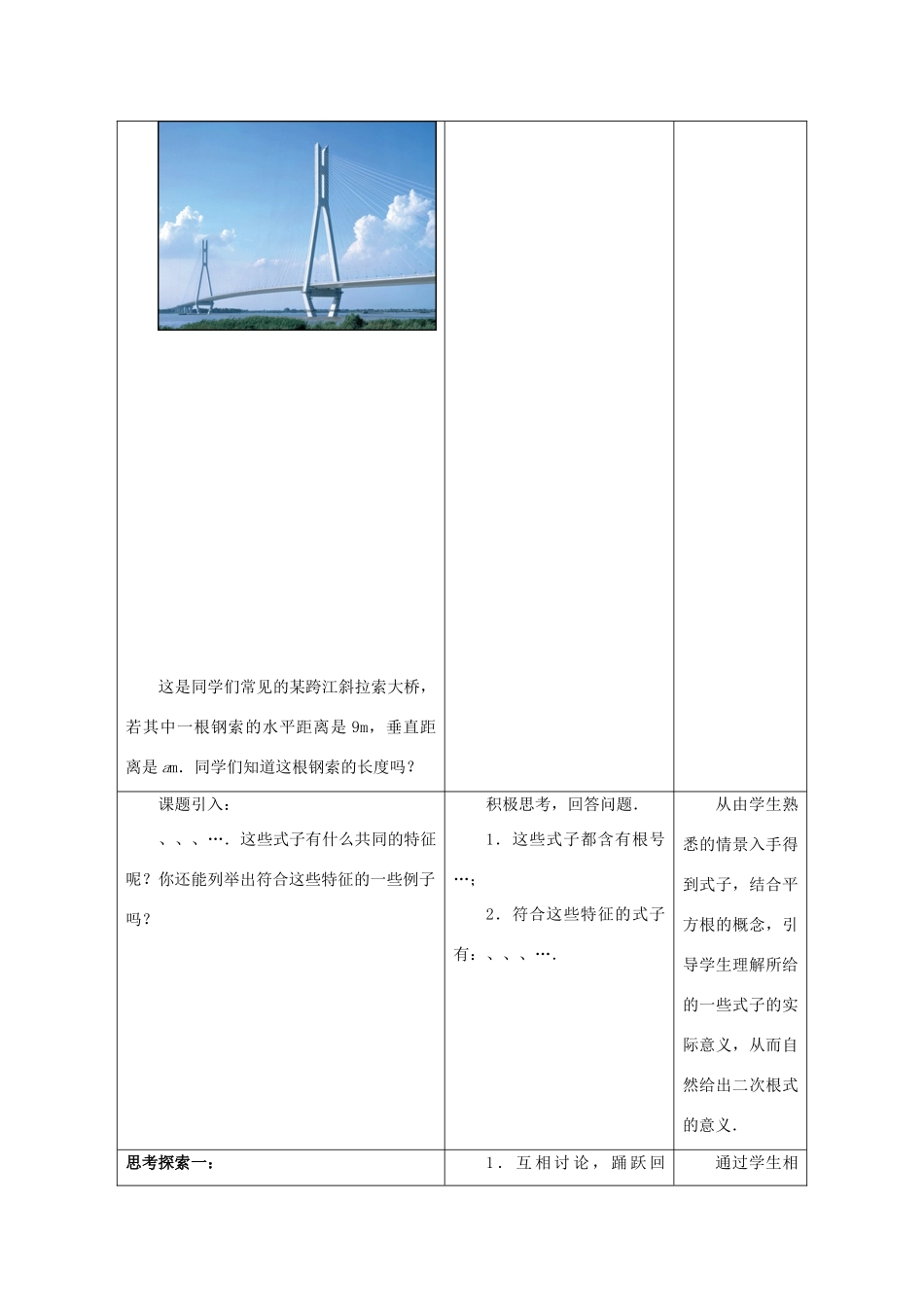 八年级数学下册《12.1 二次根式》教案1 （新版）苏科版-（新版）苏科版初中八年级下册数学教案_第2页