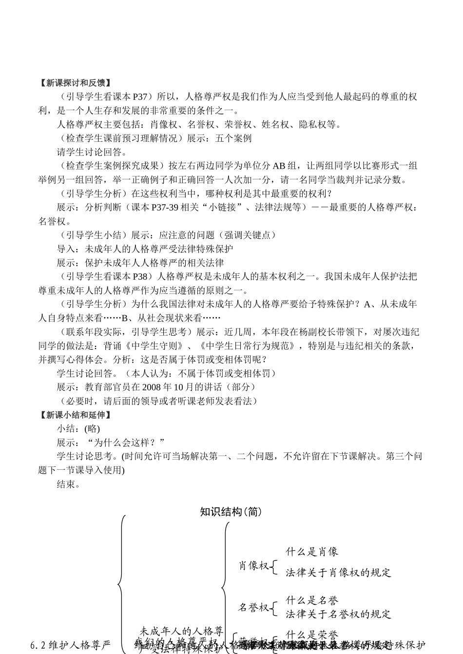 八年级政治第八册6.2维护人格尊严(教案）粤教版_第2页