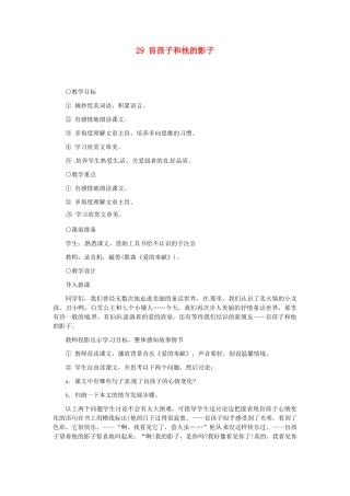 浙江省江山市峡口初级中学七年级语文上册《盲孩子和他的影子》教案 人教新课标版