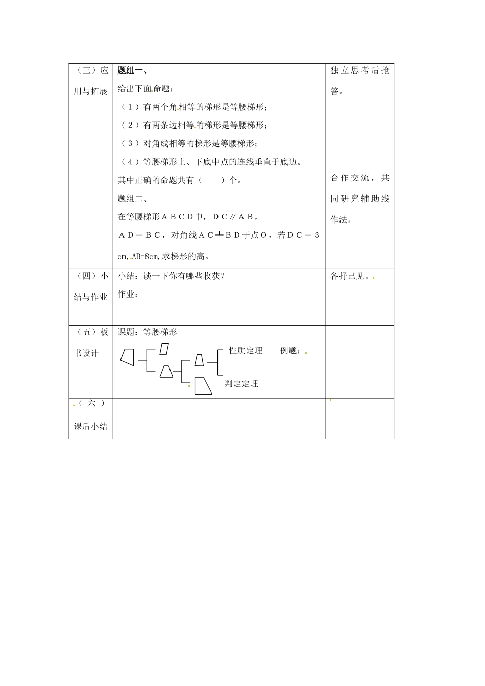 八年级数学下册 20.5等腰梯形的判定教案 华东师大版_第3页
