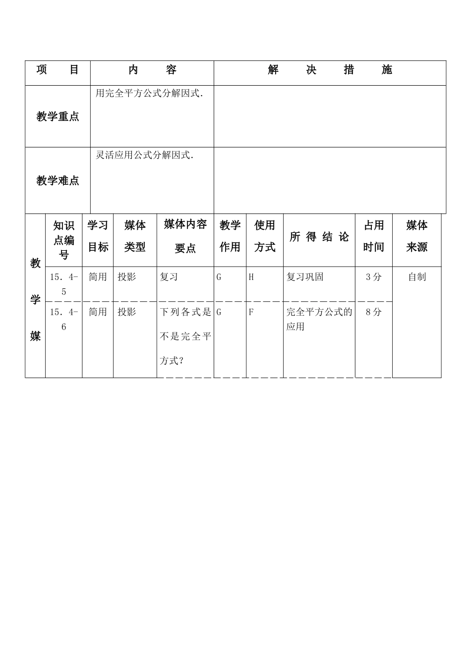 八年级数学下 公式法（二） 教案华师大版_第2页