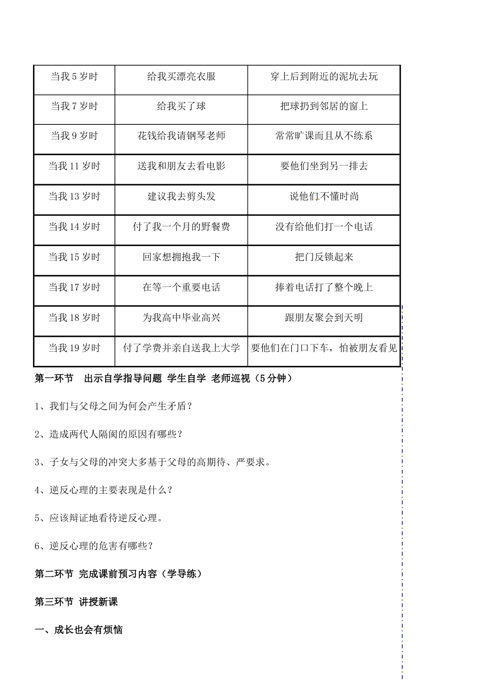 广东省汕头市八年级政治 第二课 我与父母交朋友教案 新人教版_第2页