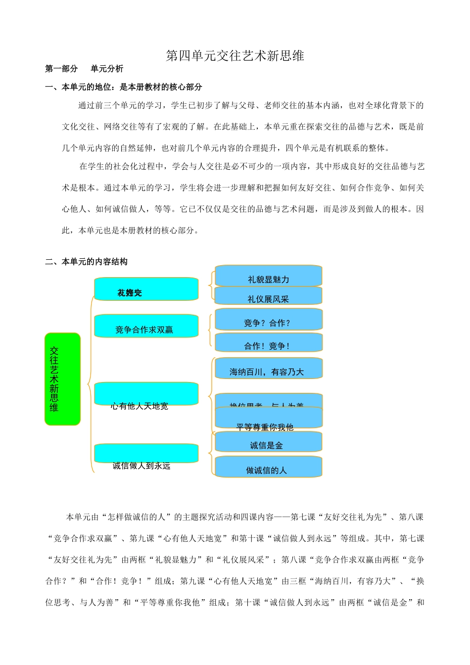 八年级政治人教版第四单元交往艺术新思维_第1页
