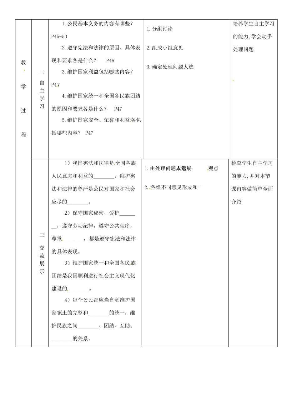云南省昆明市东川区八年级道德与法治下册 第二单元 理解权利义务 第四课 公民义务 第1框 公民基本义务教案1 新人教版-新人教版初中八年级下册政治教案_第2页