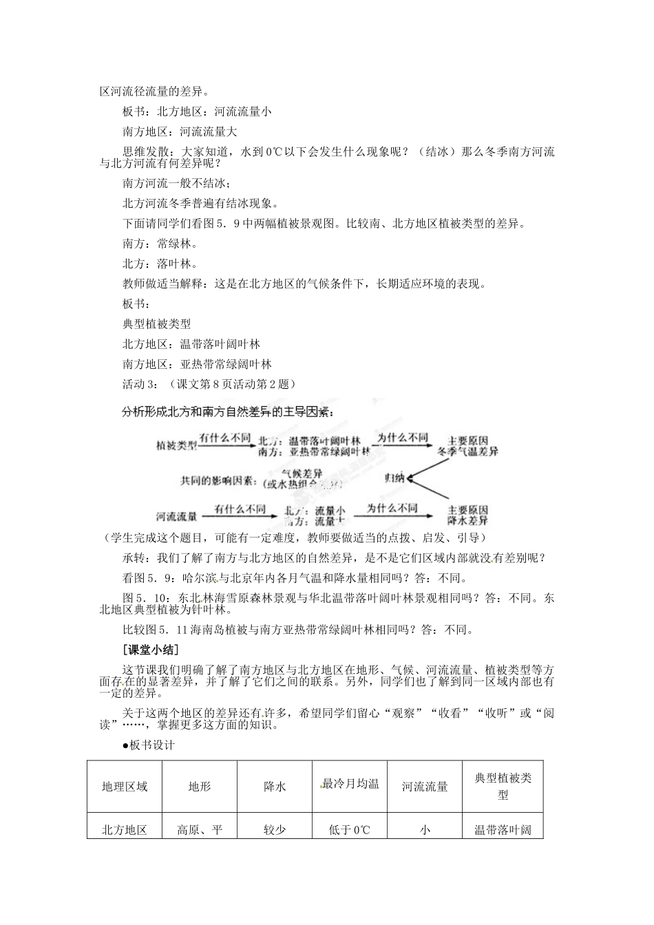 河北省秦皇岛市抚宁县驻操营学区八年级地理下册《5.2 北方地区和南方地区》教案 新人教版_第3页