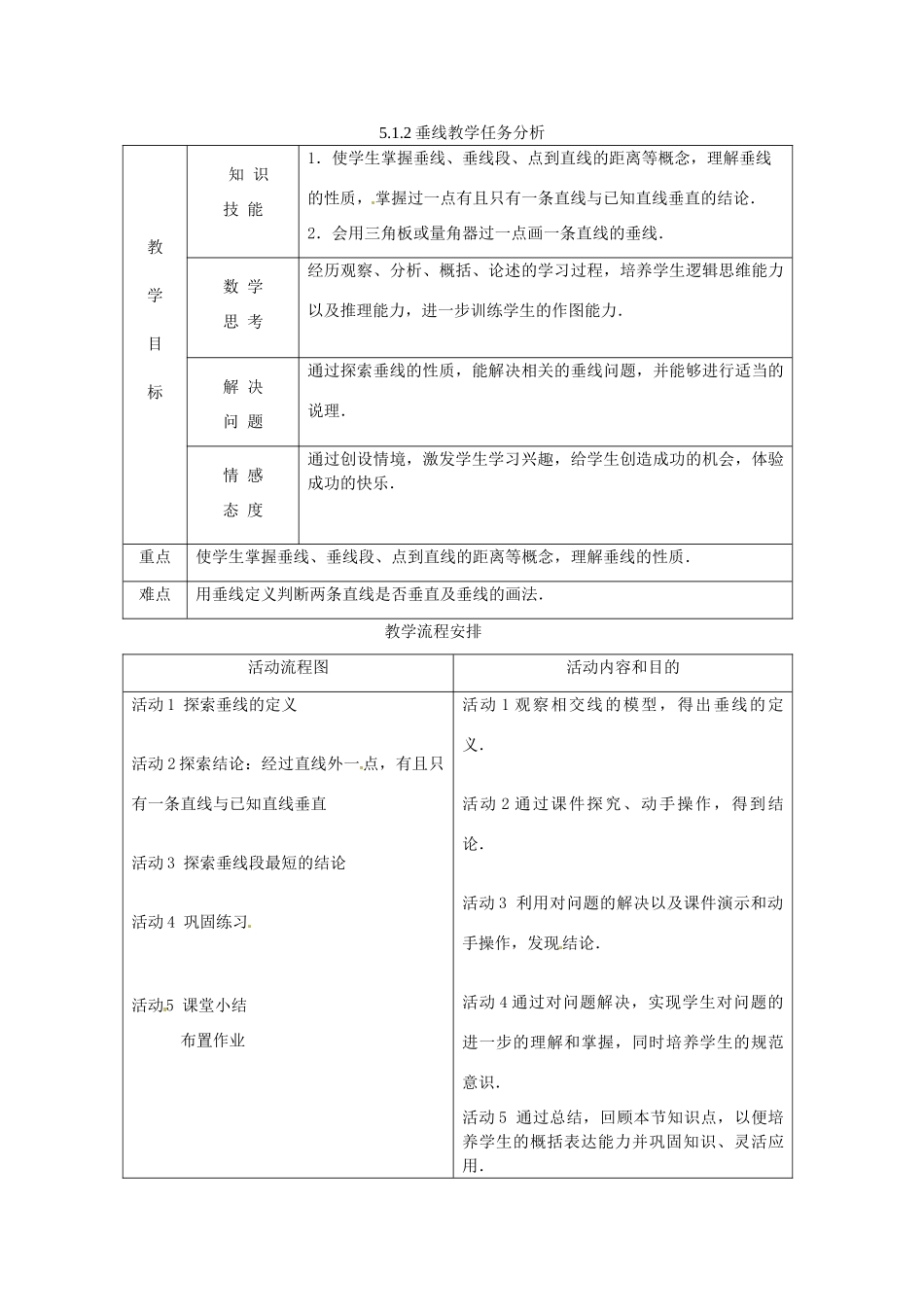 北京市四中七年级数学 《5.1.2垂线》教案 人教新课标版_第1页
