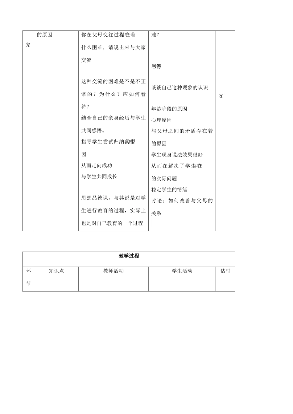 八年级思品上册 2学会与父母沟通交流同步教案 鲁教版_第3页