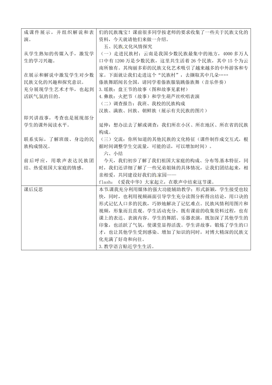 广东省珠海十中八年级地理上册《1.3 多民族的大家庭》教案 新人教版_第2页