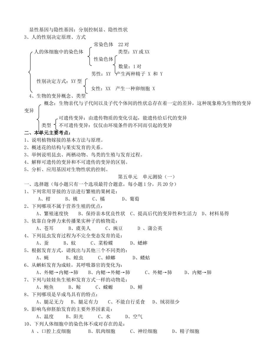 初中八年级生物教案及测试全套苏教版_第2页