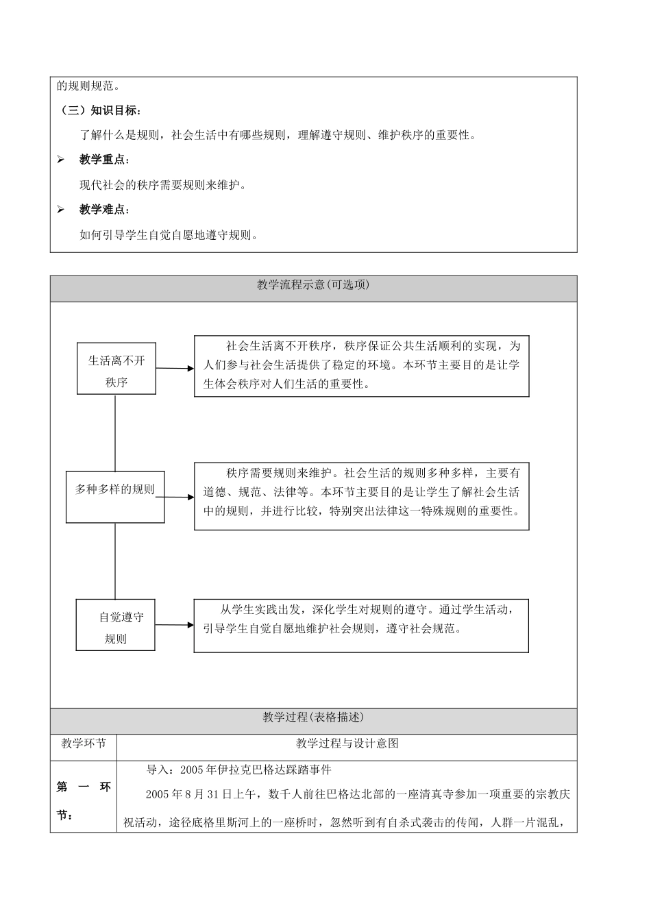 八年级政治上第9课  维护公共秩序第1站  生活需要秩序教案（北师大版）_第2页
