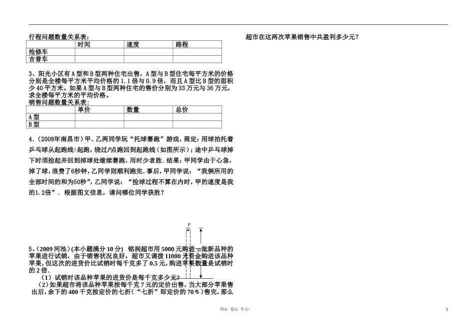 八年级数学下册《分式》复习讲学稿 人教新课标版_第3页