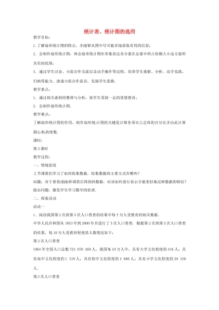 八年级数学下册 7.2 统计图的选用教案1 （新版）苏科版-（新版）苏科版初中八年级下册数学教案