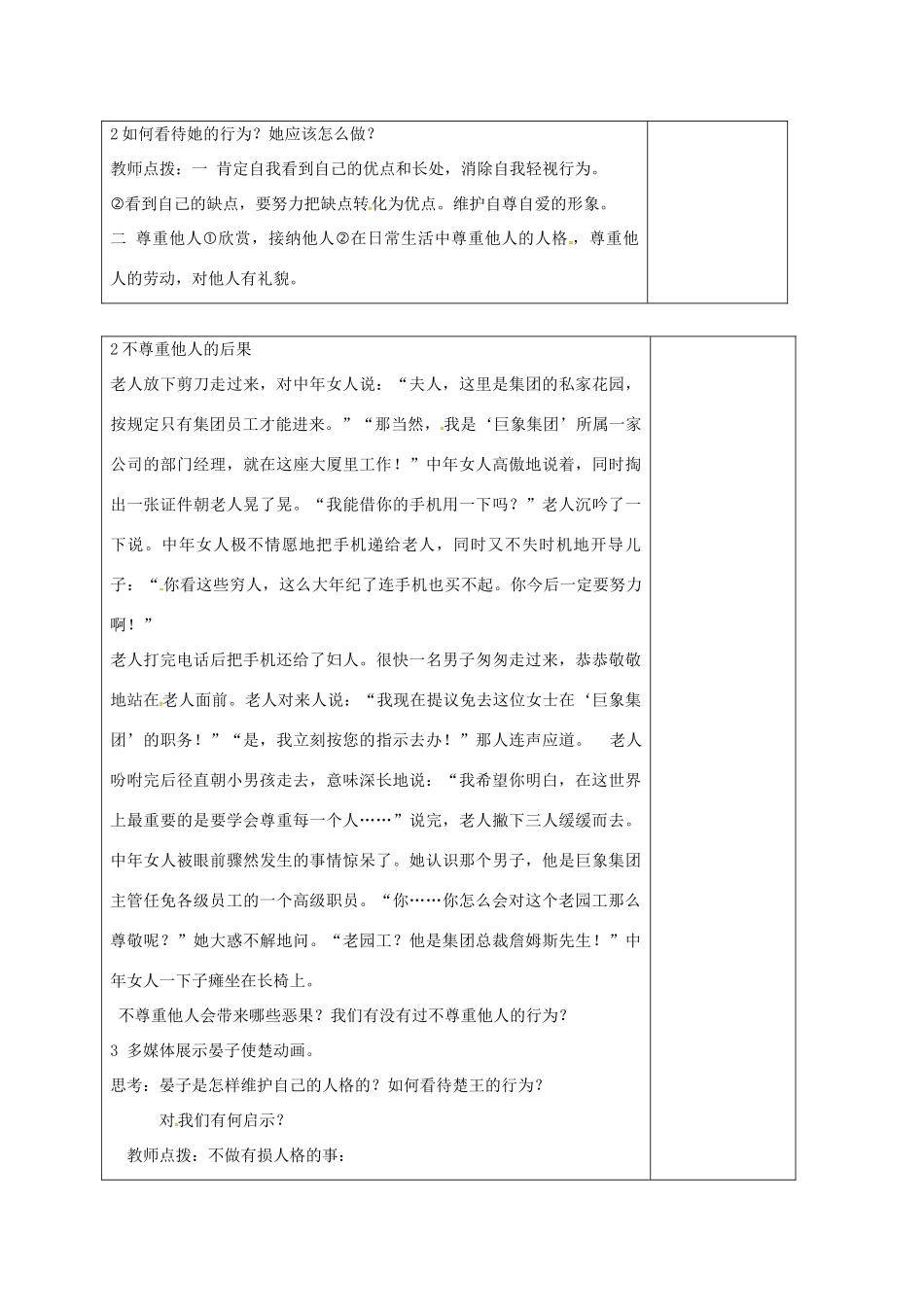 （秋季版）山东省郯城县七年级道德与法治上册 第三单元 生活告诉自己“我能行”第五课 做自尊自爱的人 第2框 我自尊我自爱教案 鲁人版六三制-鲁人版初中七年级上册政治教案_第2页