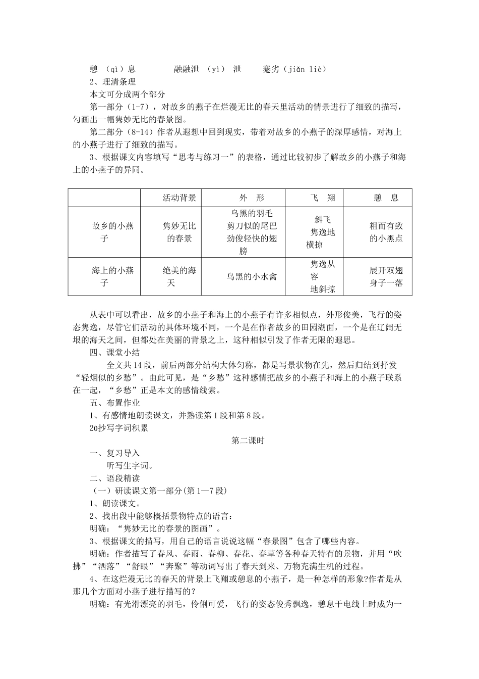 （秋季版）福建省泉州市七年级语文下册 第4课《海燕》教学设计 语文版-语文版初中七年级下册语文教案_第2页