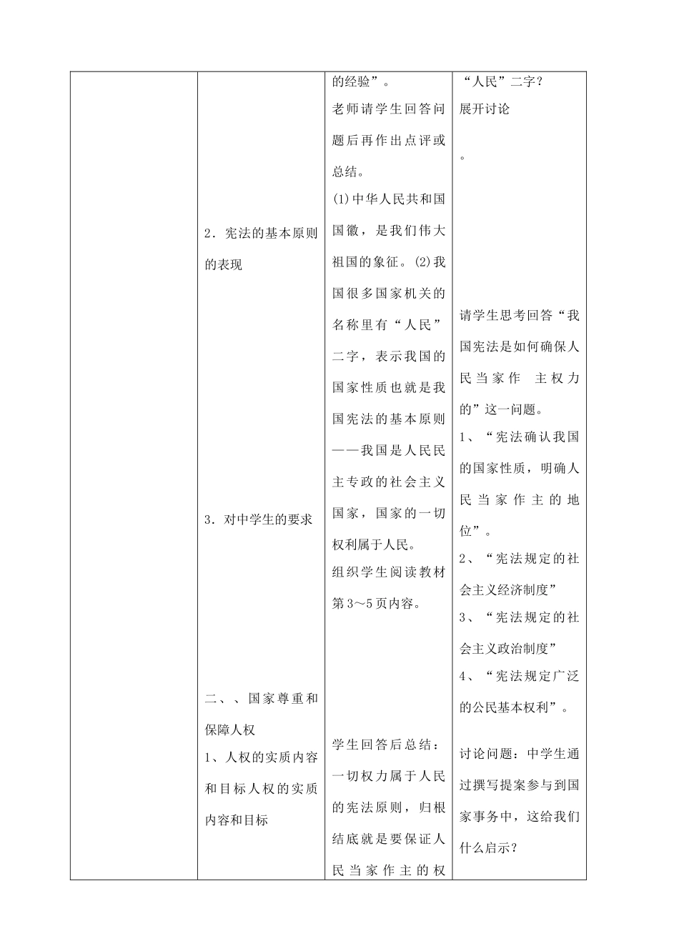 八年级道德与法治下册 第一单元 坚持宪法至上 第一课 维护宪法权威 第1框 公民权利的保障书教案 新人教版-新人教版初中八年级下册政治教案_第2页