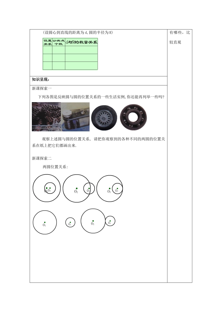 春九年级数学下册 27.5 圆与圆的位置关系（1）教案 沪教版五四制-沪教版初中九年级下册数学教案_第2页