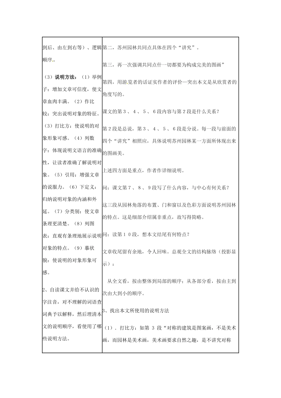 （秋季版）七年级语文下册 第四单元 13《苏州园林》教案1 语文版-语文版初中七年级下册语文教案_第3页