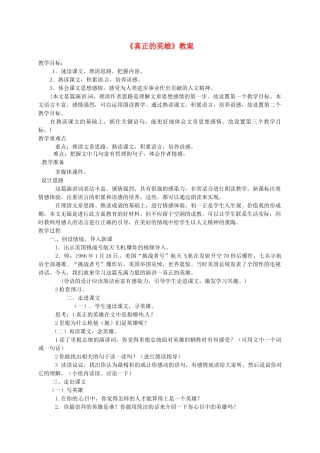 浙江省桐乡市河山镇中心学校七年级语文下册 《真正的英雄》教案 人教新课标版