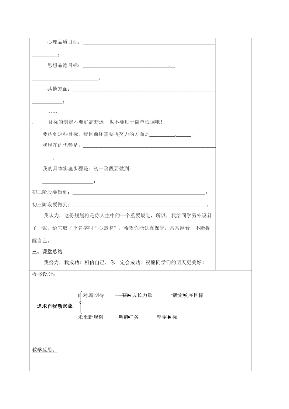 （秋季版）山东省郯城县七年级道德与法治上册 第一单元 走进新的学习生活 第二课 新自我 新期待追求 第2框 自我新形象教案 鲁人版六三制-鲁人版初中七年级上册政治教案_第3页