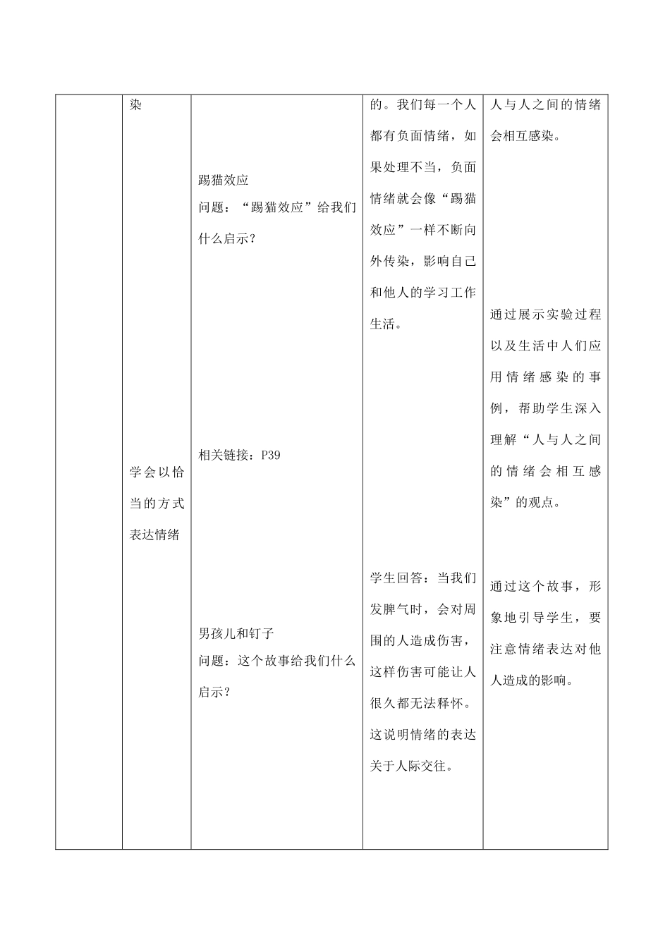 （秋季版）七年级道德与法治下册 第二单元 做情绪情感的主人 第四课 揭开情绪的面纱 第2框 情绪的管理教学设计 新人教版-新人教版初中七年级下册政治教案_第3页