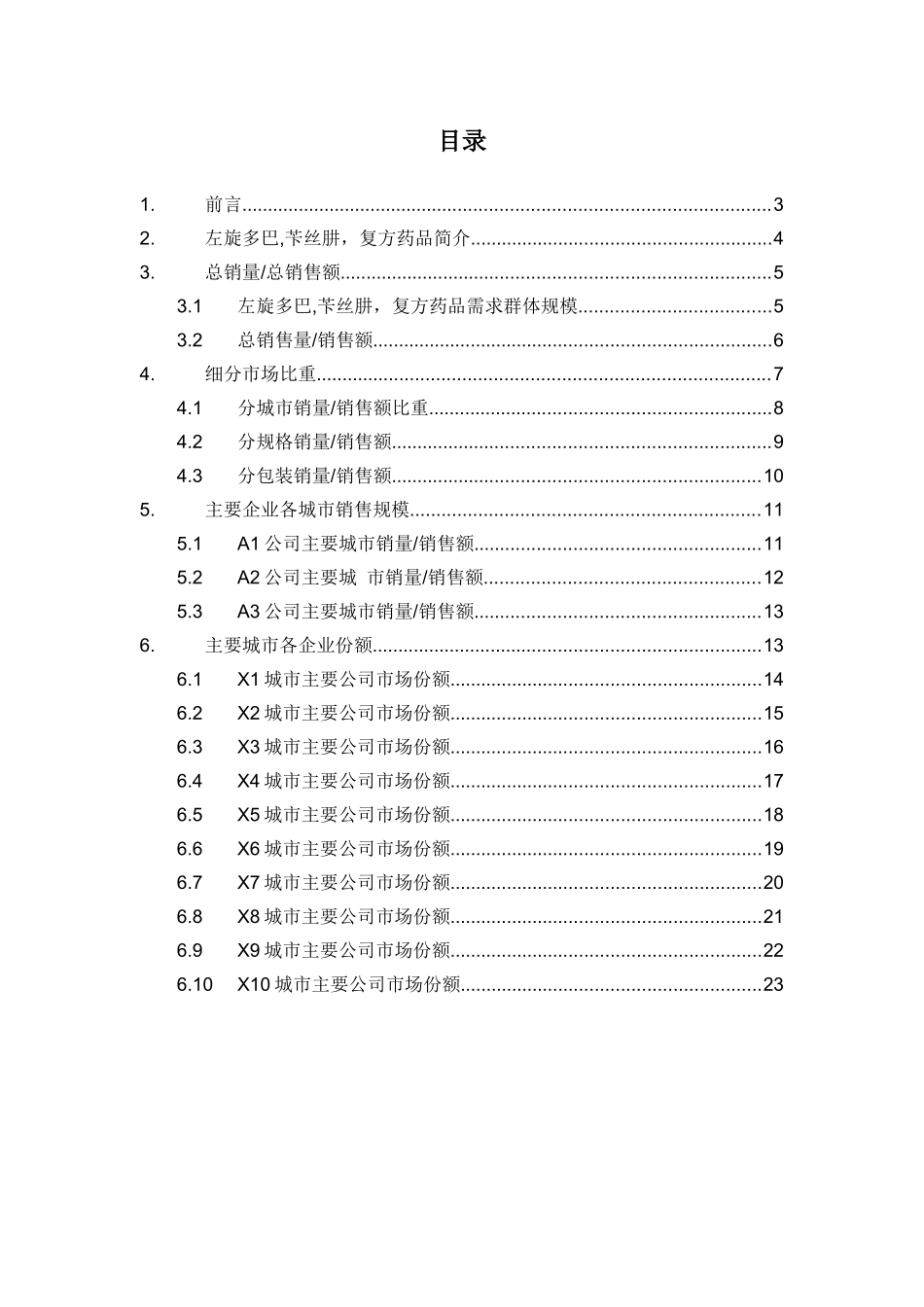 X年左旋多巴苄丝肼复方药品销售数据市场调研报告_第2页