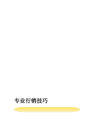 专业行销技巧