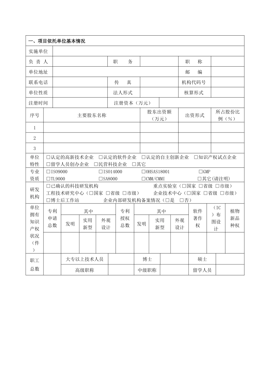 XXXX年厦门市科技计划项目申报表_第3页