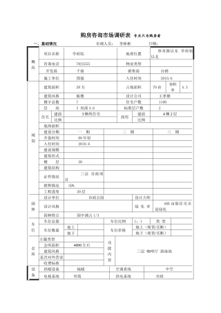 学府院市场调查表