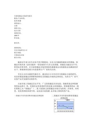 全国保健品市场研究报告