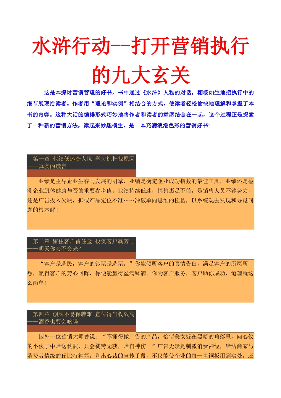 水浒行动之打开营销执行的九大玄关_第1页