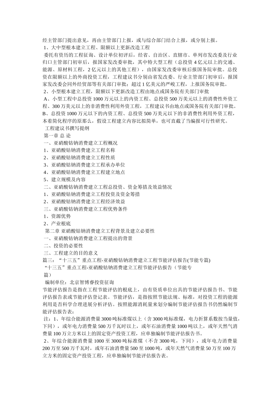“十三五”重点项目-亚硝酸钴钠生产建设项目可行性研究报告 _第3页