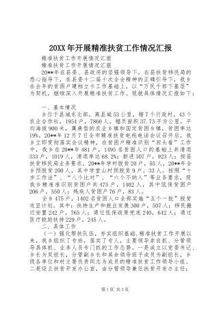 20XX年开展精准扶贫工作情况汇报 (3)