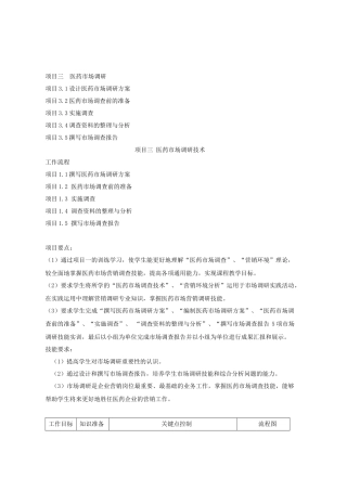 一医药市场调研