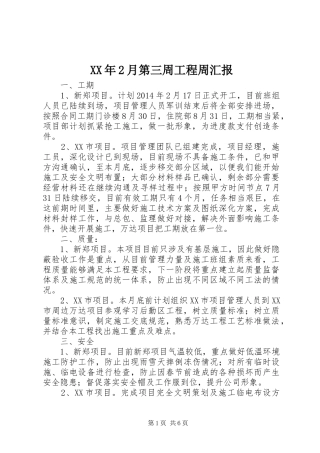 XX年2月第三周工程周汇报