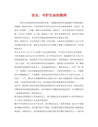 《安全管理文档》之安全，守护生命的港湾 