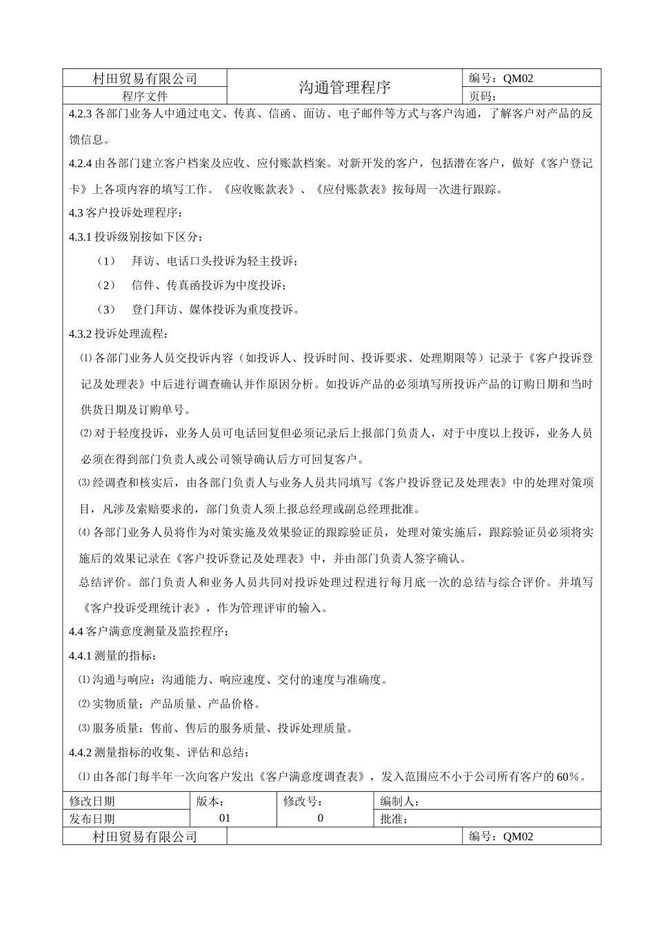 QAM-05客户反馈管理程序_第2页