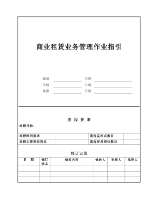 商业租赁业务管理作业指引