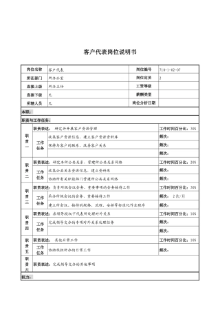 中船重工研究所客户代表岗位说明书