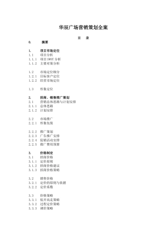 华辰广场营销策划全案